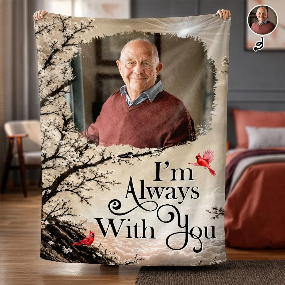 Personalized cardinal memorial fleece blanket