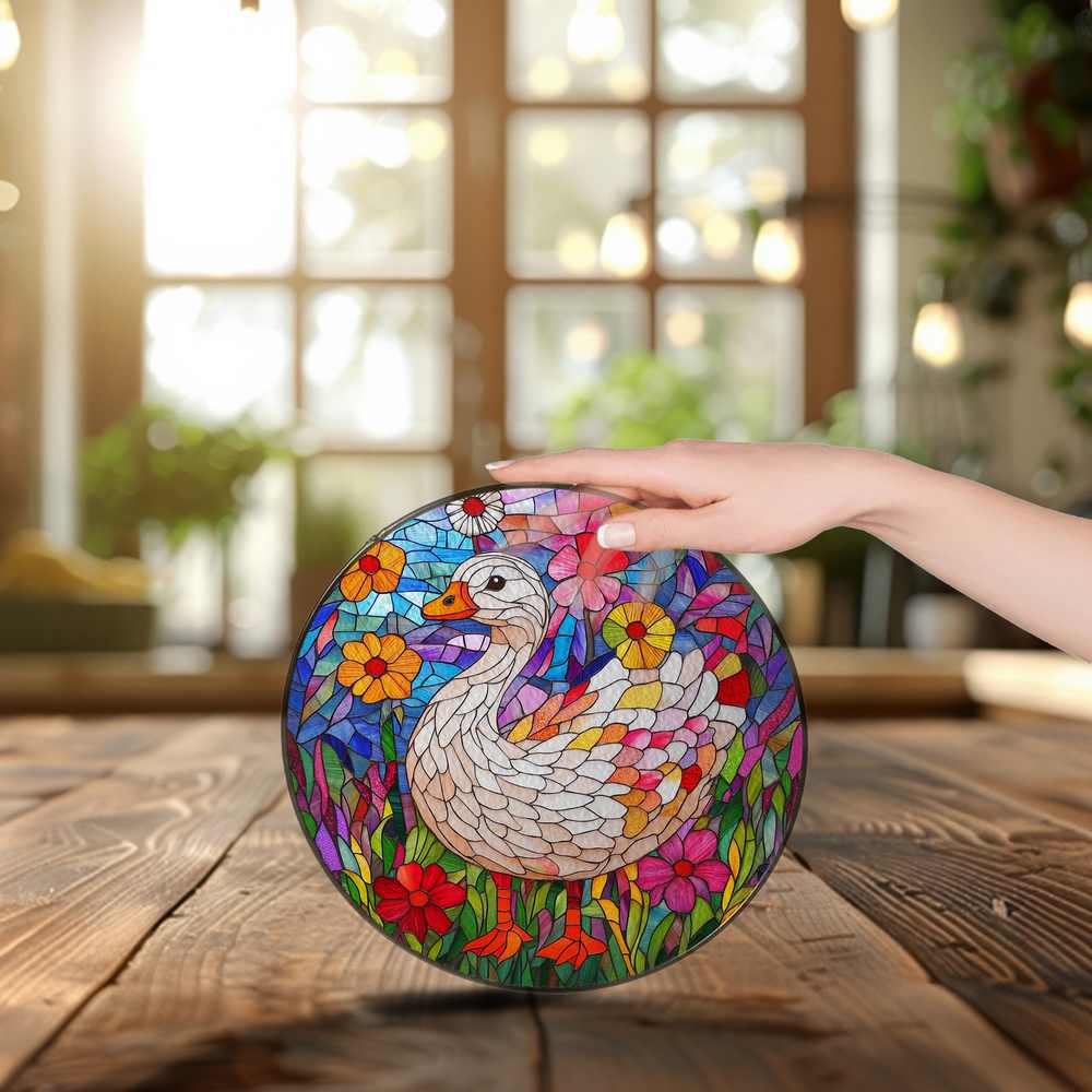 Personalized Goose stained-glass-inspired suncatcher by Foswick