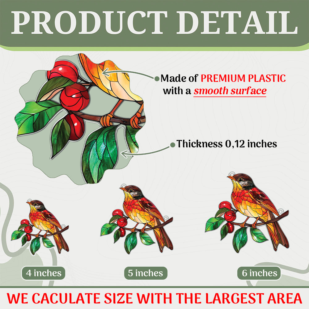 Personalized Thrush Bird acrylic Christmas ornament by Foswick
