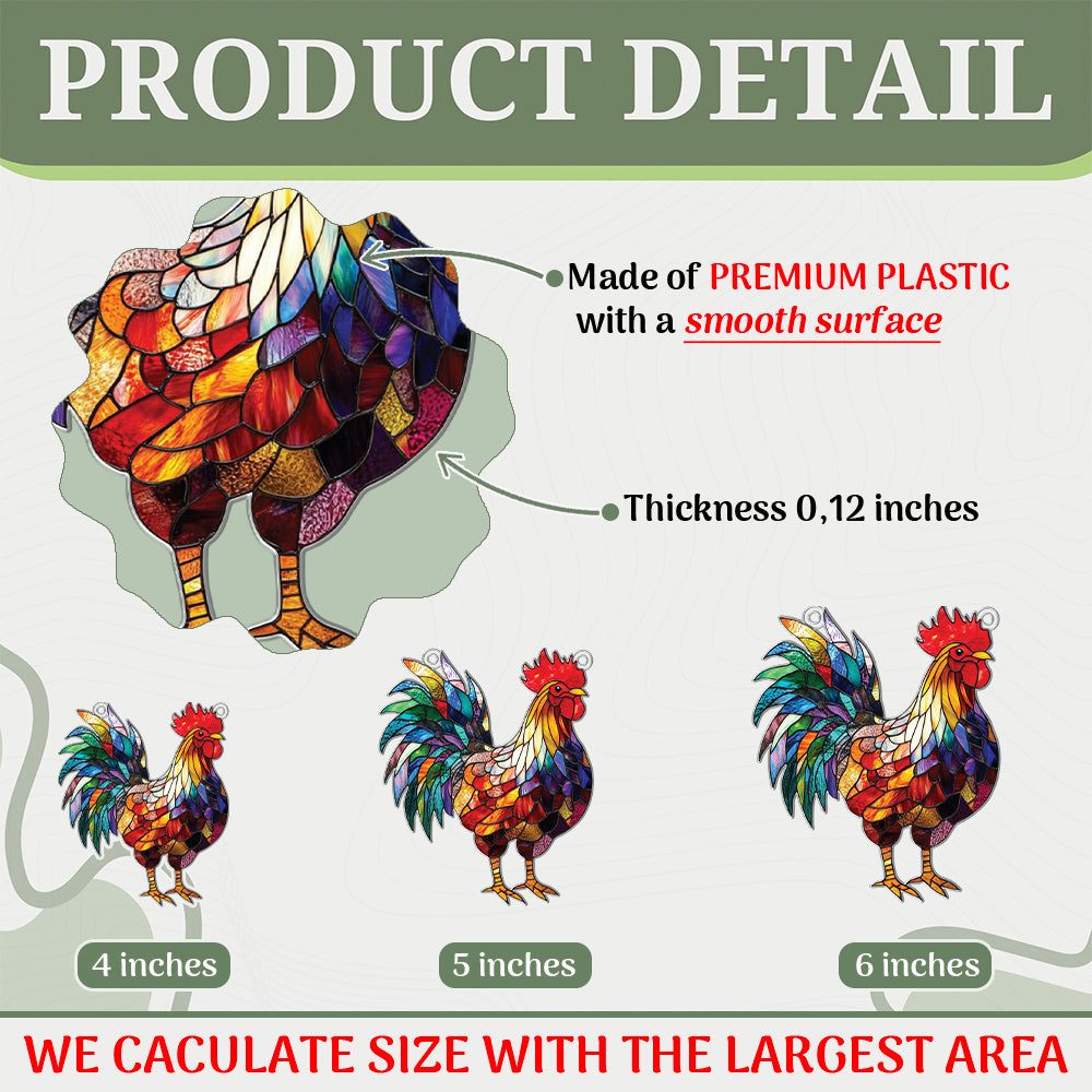 Personalized Rooster acrylic Christmas ornament by Foswick