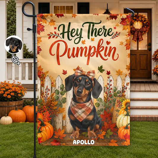 Personalized autumn pumpkin garden flag