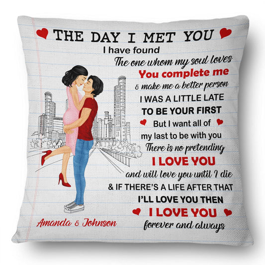Personalized couple throw pillow