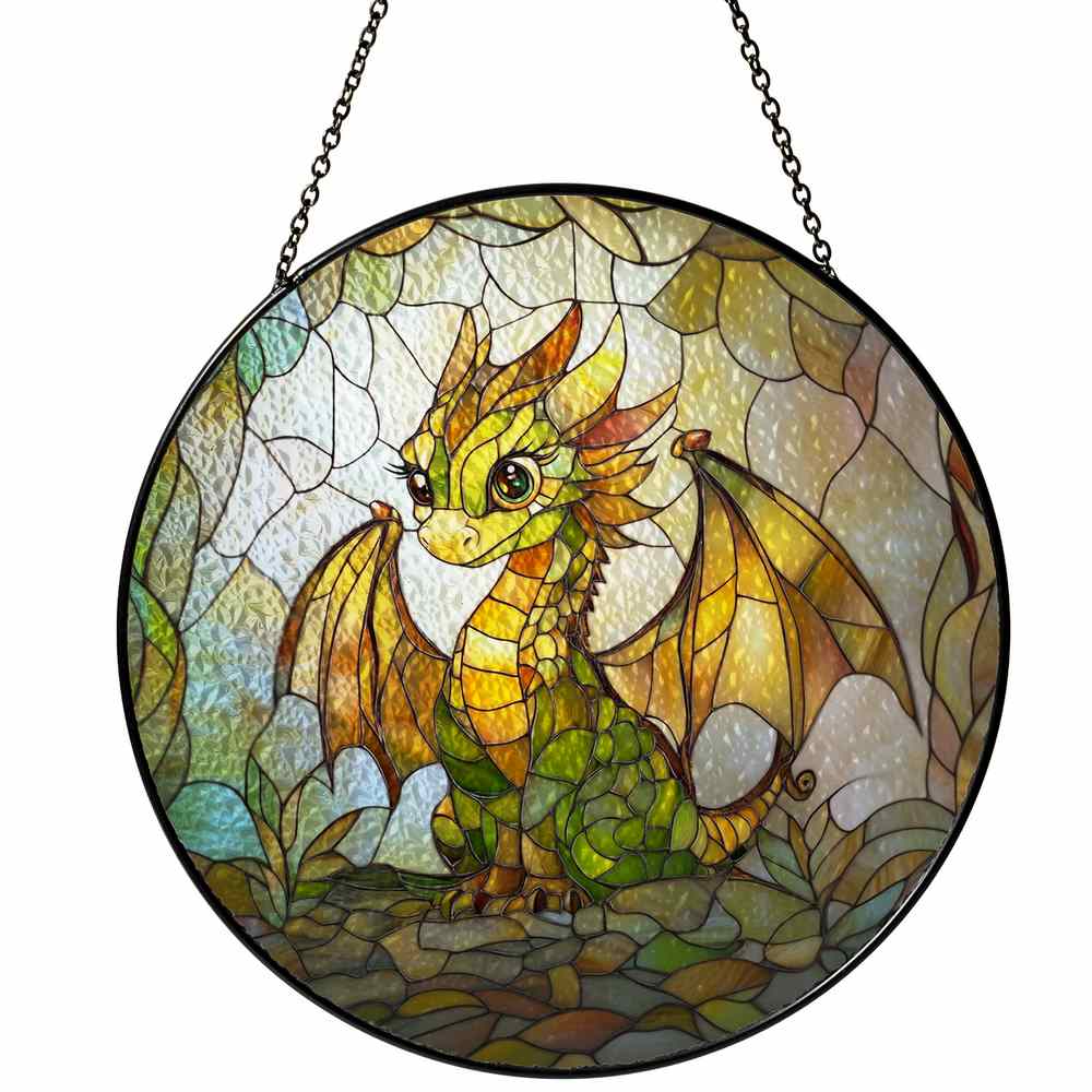 Personalized Dragon stained-glass-inspired suncatcher by Foswick