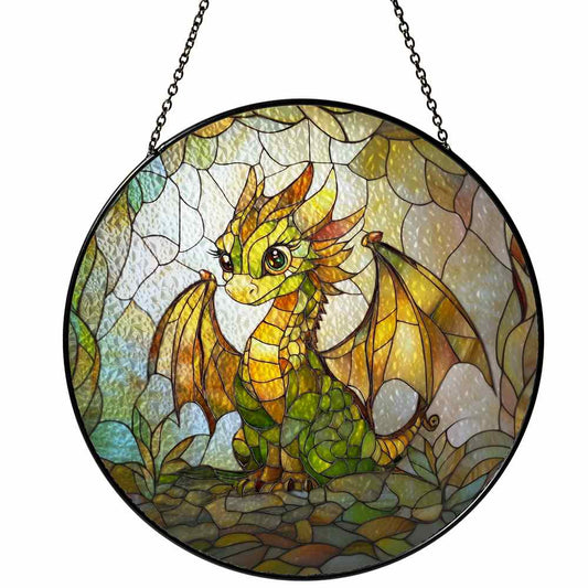 Personalized Dragon stained-glass-inspired suncatcher by Foswick