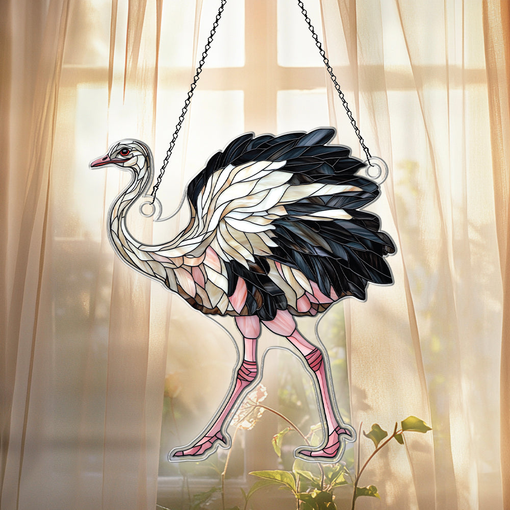 Personalized Ostrich acrylic Christmas ornament by Foswick