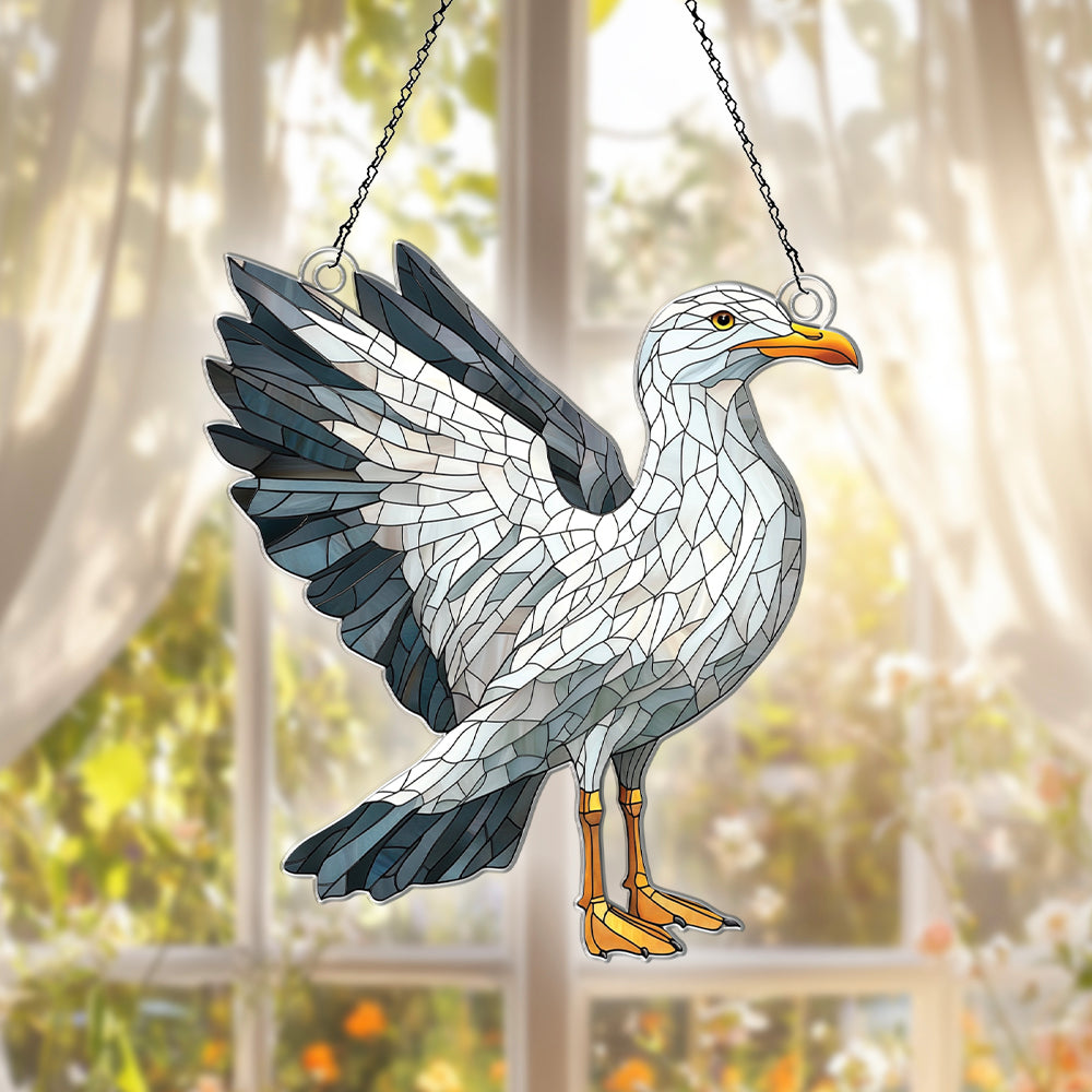 Personalized Seagull acrylic Christmas ornament by Foswick
