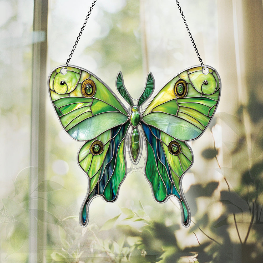 Personalized Luna Moth acrylic Christmas ornament by Foswick