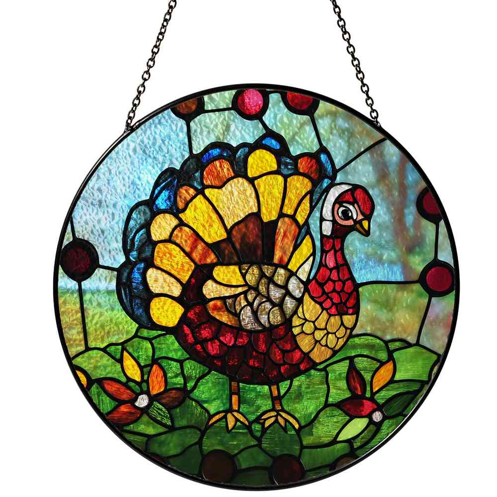 Personalized Turkey stained-glass-inspired suncatcher by Foswick