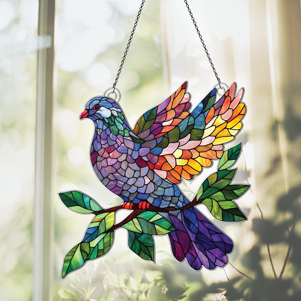 Personalized Pigeon acrylic Christmas ornament by Foswick