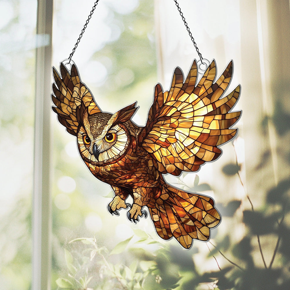 Personalized Owl acrylic Christmas ornament by Foswick