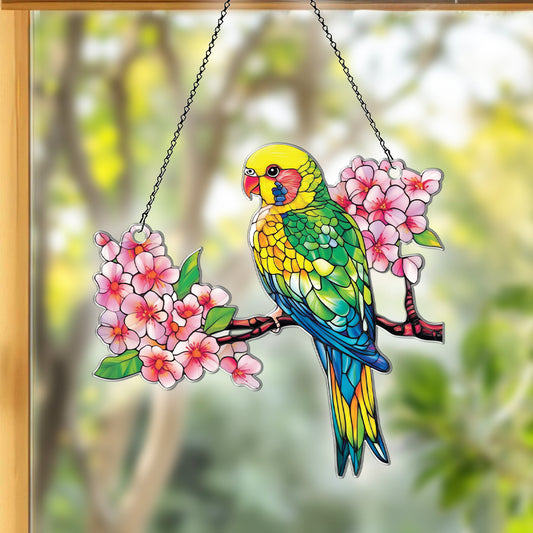 Personalized Parakeet acrylic Christmas ornament by Foswick