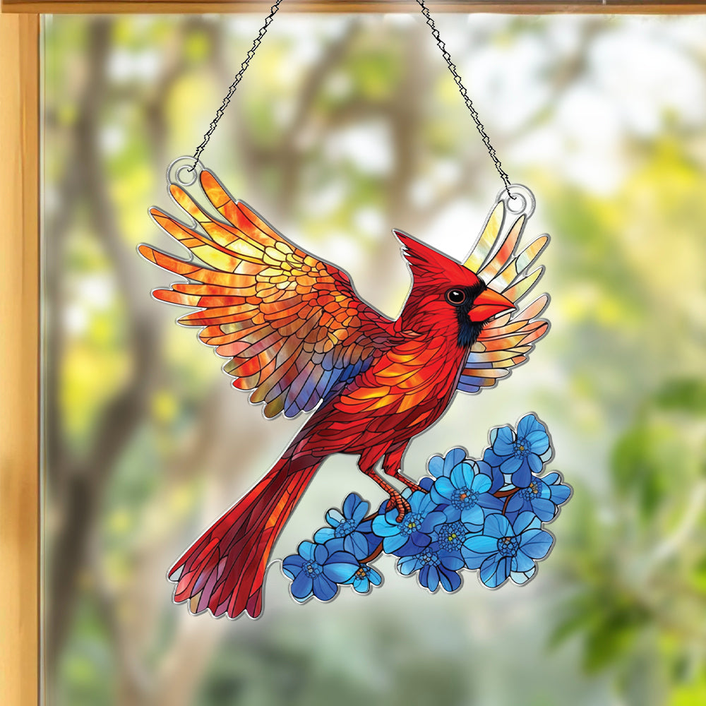 Personalized Cardinal acrylic Christmas ornament by Foswick