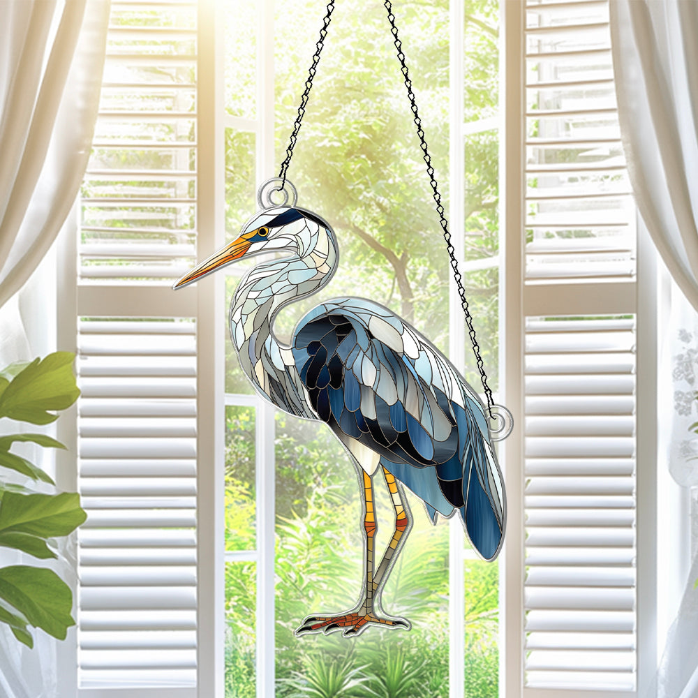 Personalized Heron acrylic Christmas ornament by Foswick