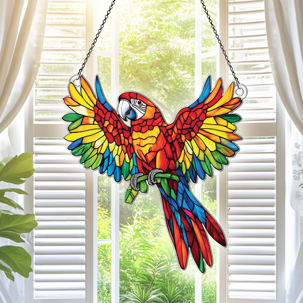 Personalized Parrot acrylic Christmas ornament by Foswick