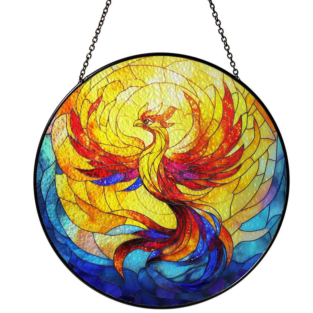 Personalized Phoenix stained-glass-inspired suncatcher by Foswick