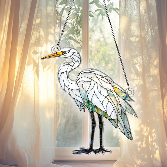 Personalized Egret acrylic Christmas ornament by Foswick