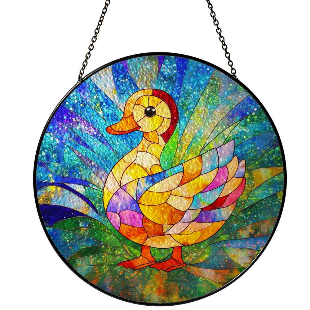 Personalized Duck stained-glass-inspired suncatcher by Foswick