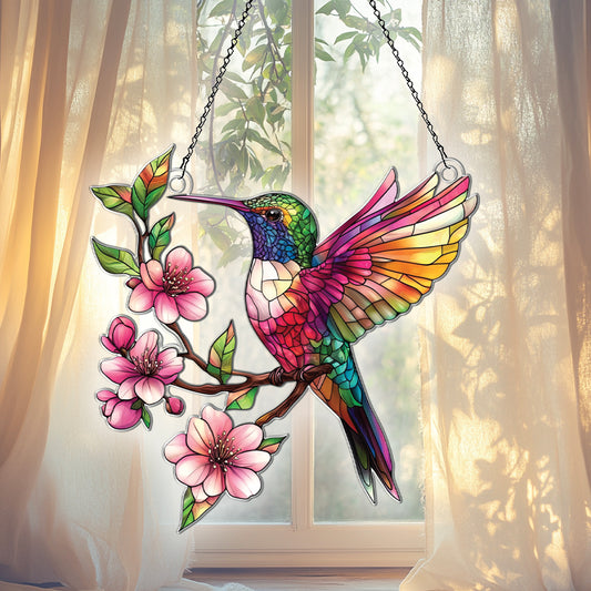 Personalized Hummingbird acrylic Christmas ornament by Foswick