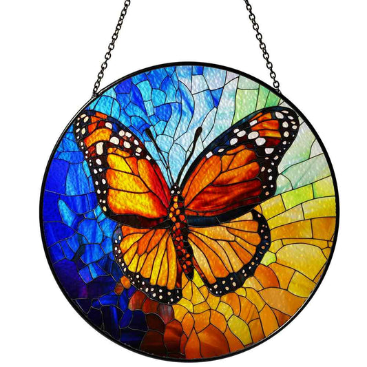 Personalized Monarch stained-glass-inspired suncatcher by Foswick