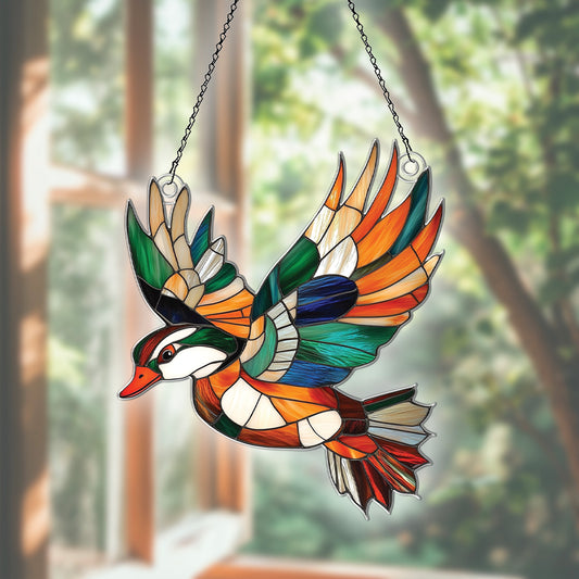Personalized Mandarin Duck acrylic Christmas ornament by Foswick