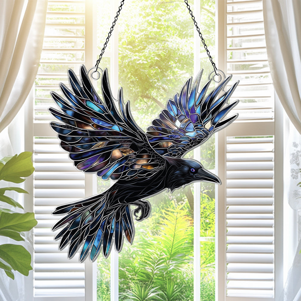 Personalized Raven acrylic Christmas ornament by Foswick