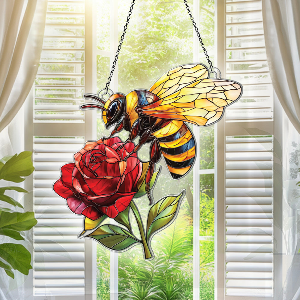 Personalized Bee acrylic Christmas ornament by Foswick