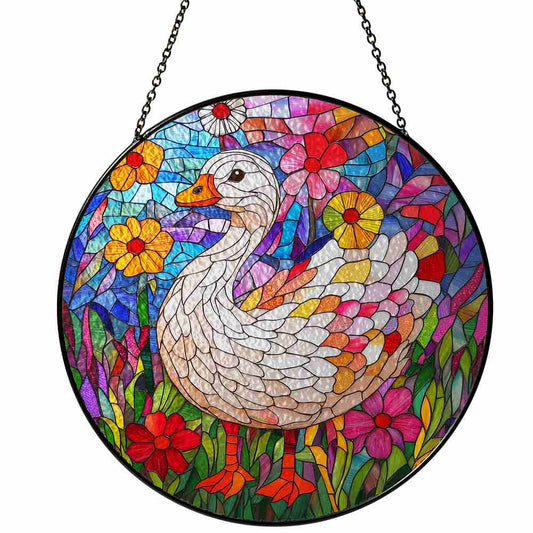 Personalized Goose stained-glass-inspired suncatcher by Foswick