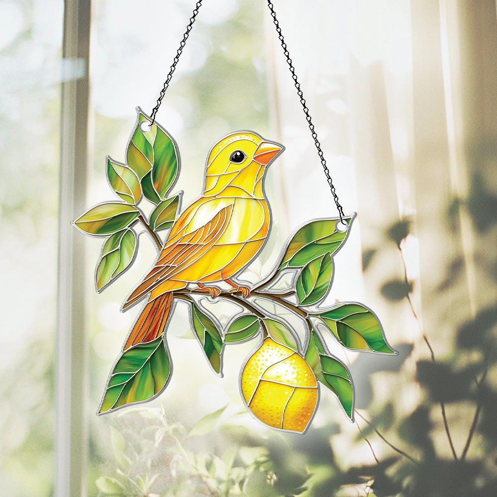 Personalized Canary Bird acrylic Christmas ornament by Foswick
