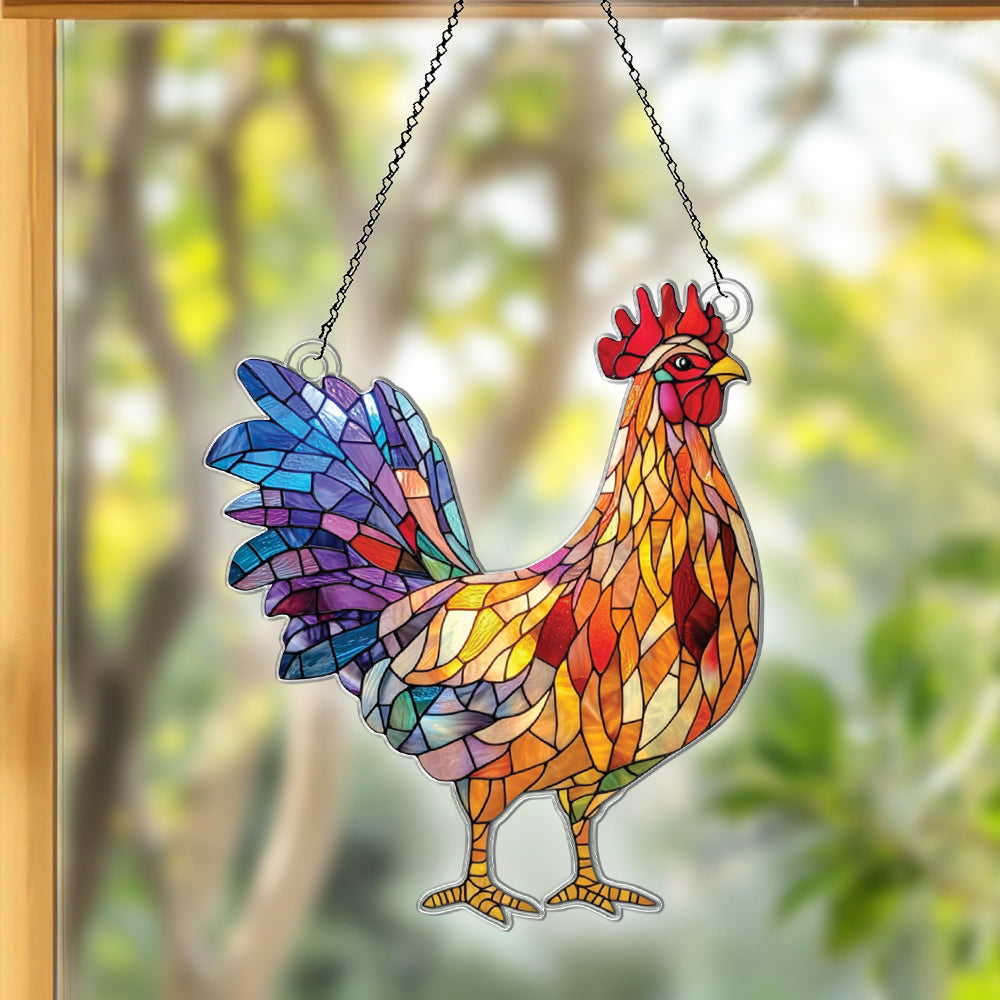 Personalized Hen acrylic Christmas ornament by Foswick