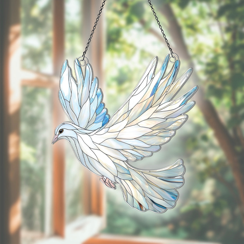 Personalized Dove acrylic Christmas ornament by Foswick