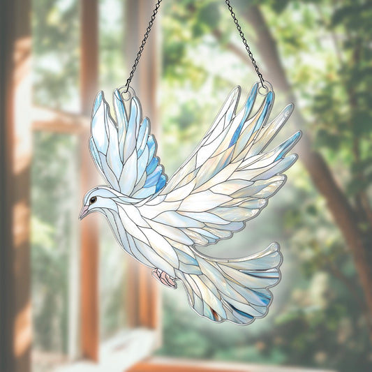 Personalized Dove acrylic Christmas ornament by Foswick