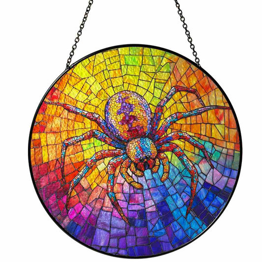 Personalized Spider stained-glass-inspired suncatcher by Foswick