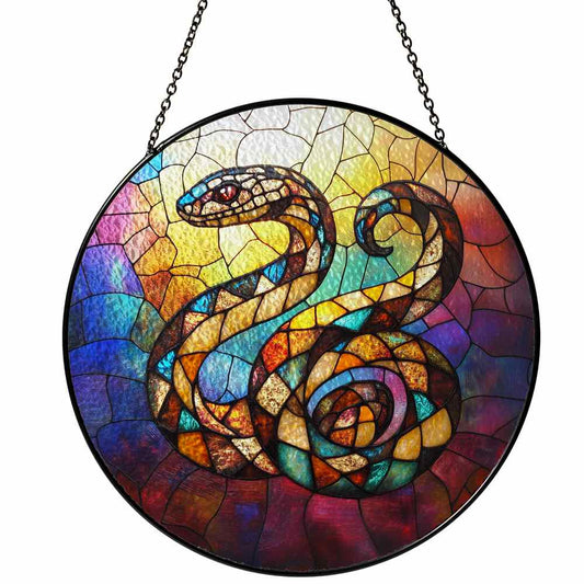 Personalized Snake stained-glass-inspired suncatcher by Foswick