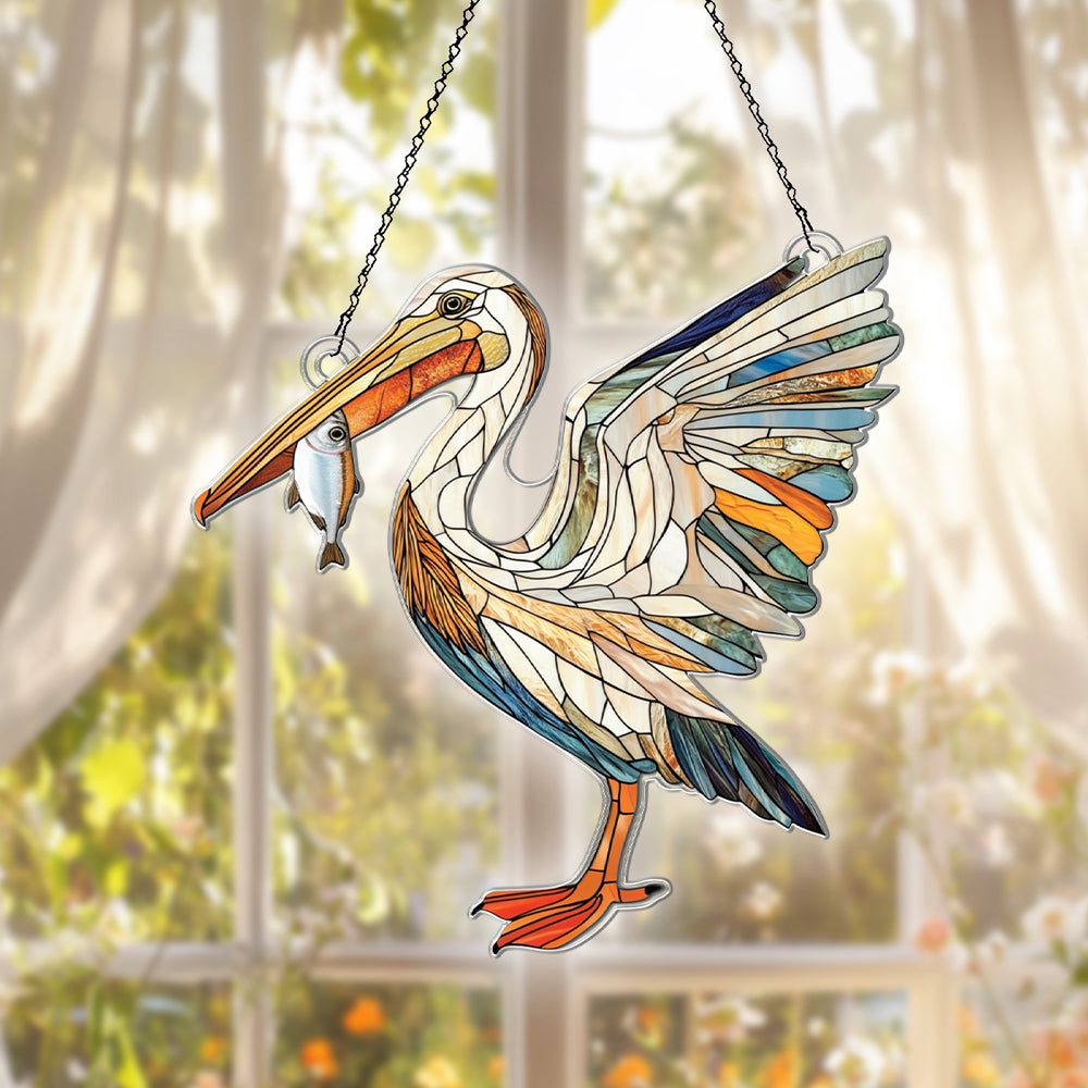 Personalized Pelican acrylic Christmas ornament by Foswick