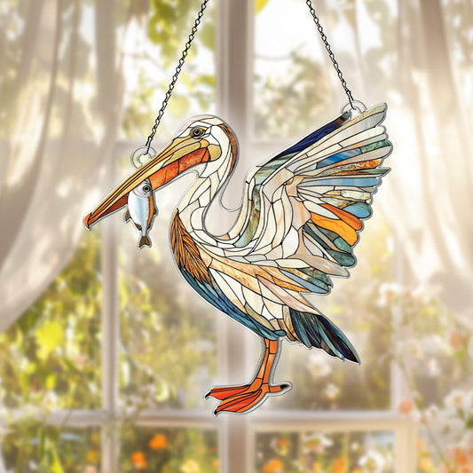 Personalized Pelican acrylic Christmas ornament by Foswick