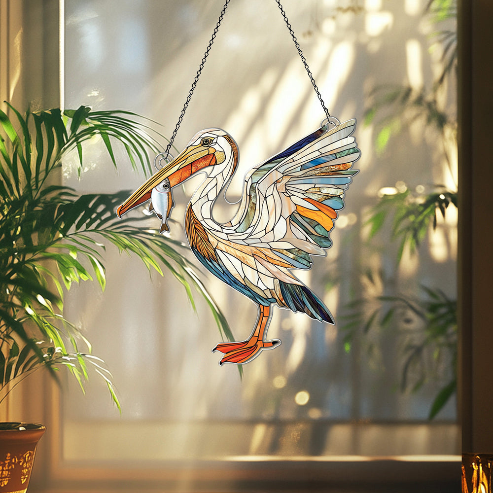 Personalized Pelican acrylic Christmas ornament by Foswick
