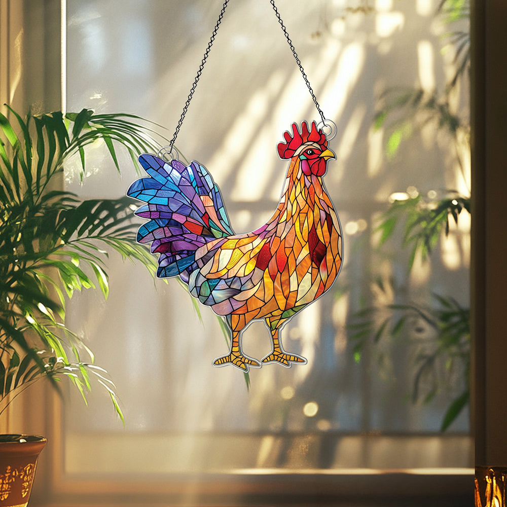 Personalized Hen acrylic Christmas ornament by Foswick
