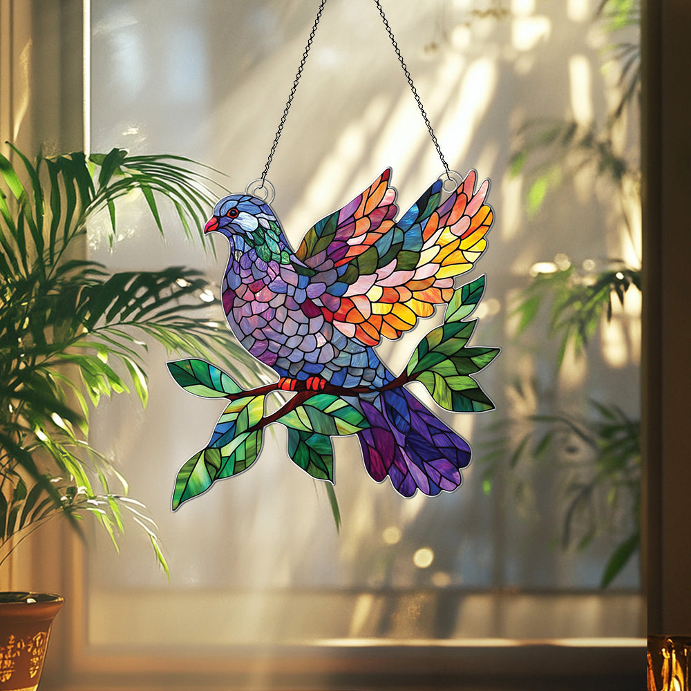 Personalized Pigeon acrylic Christmas ornament by Foswick