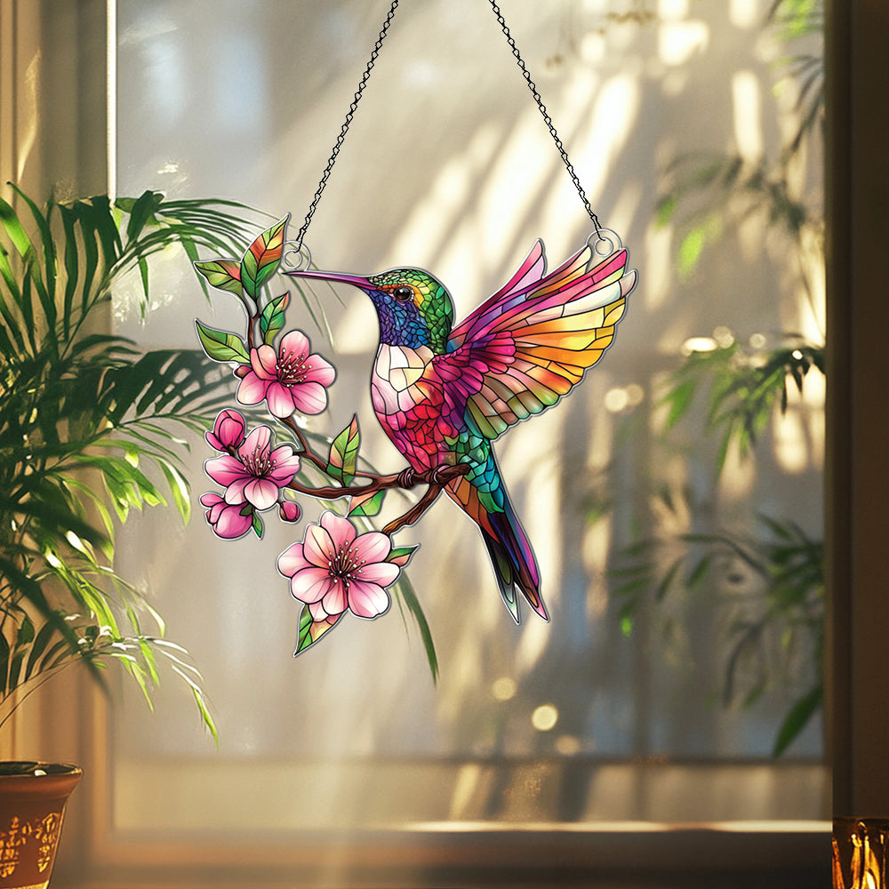 Personalized Hummingbird acrylic Christmas ornament by Foswick