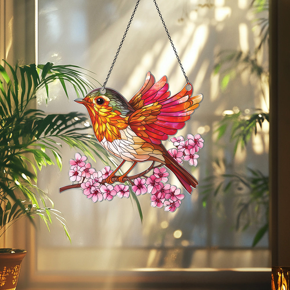 Personalized Robin acrylic Christmas ornament by Foswick