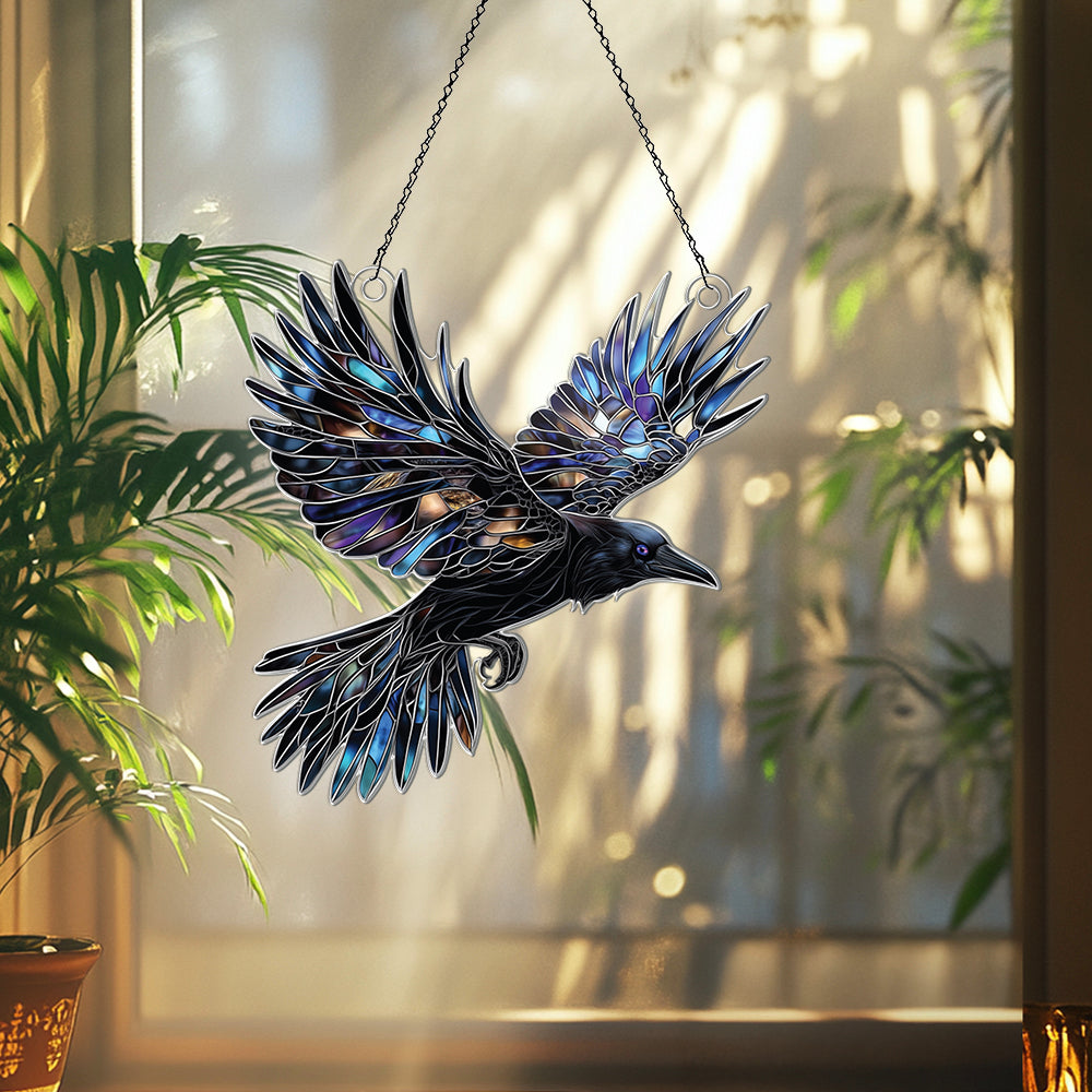 Personalized Raven acrylic Christmas ornament by Foswick