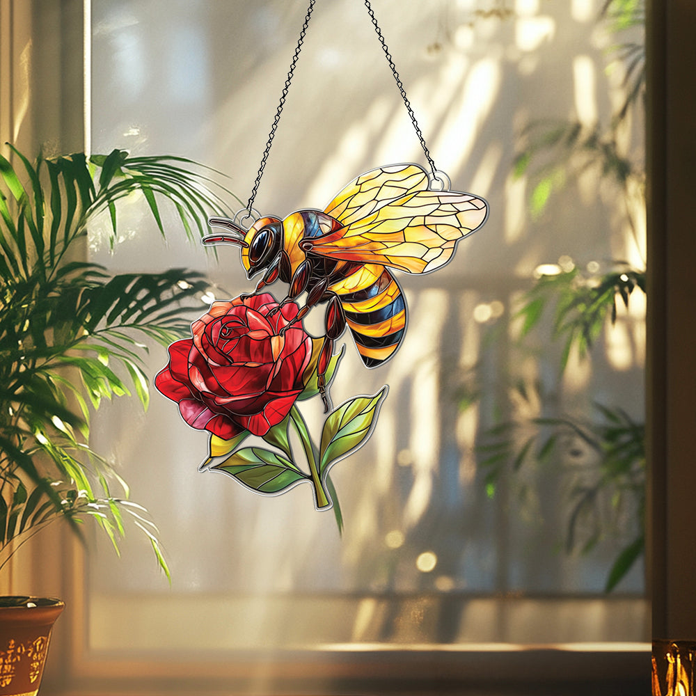 Personalized Bee acrylic Christmas ornament by Foswick