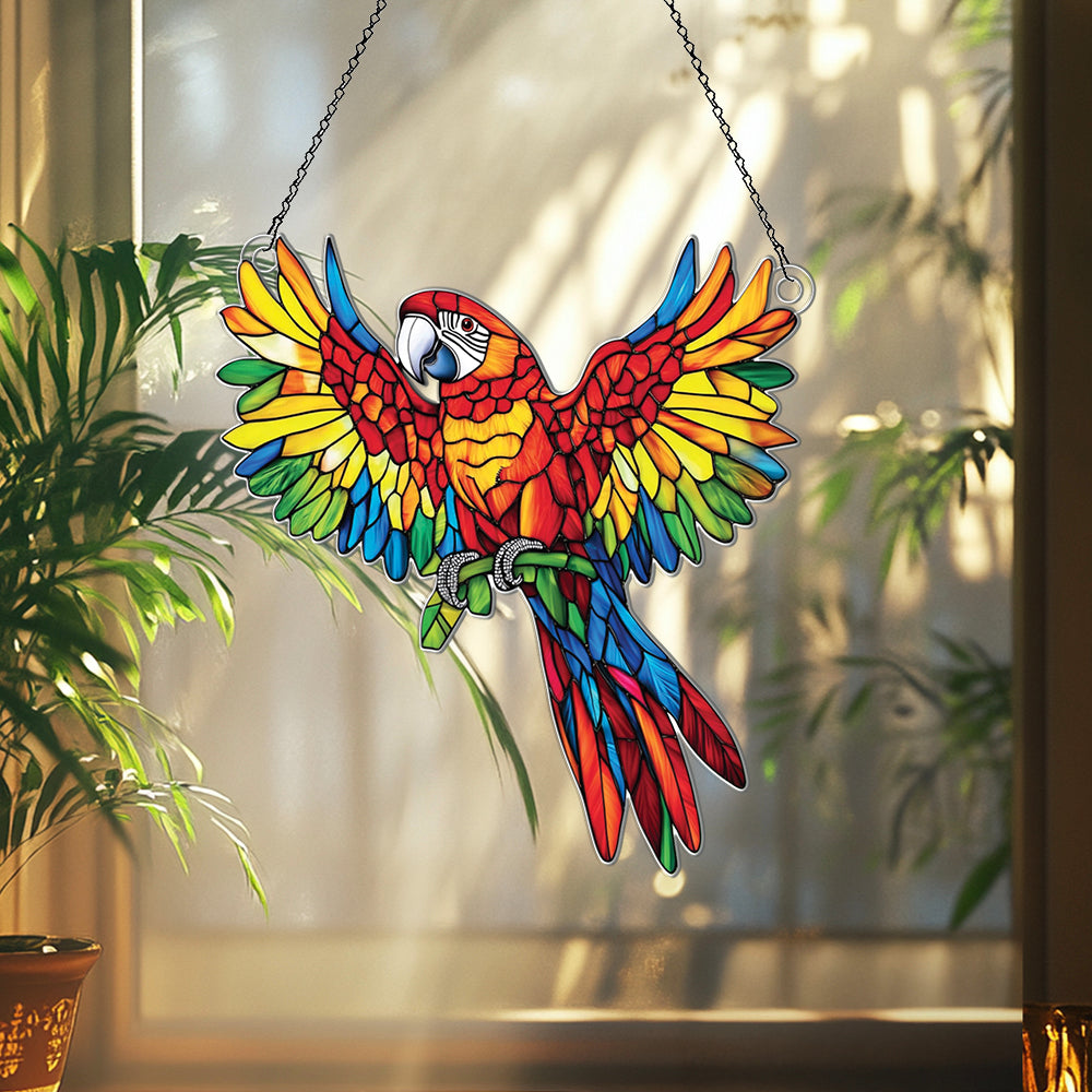 Personalized Parrot acrylic Christmas ornament by Foswick