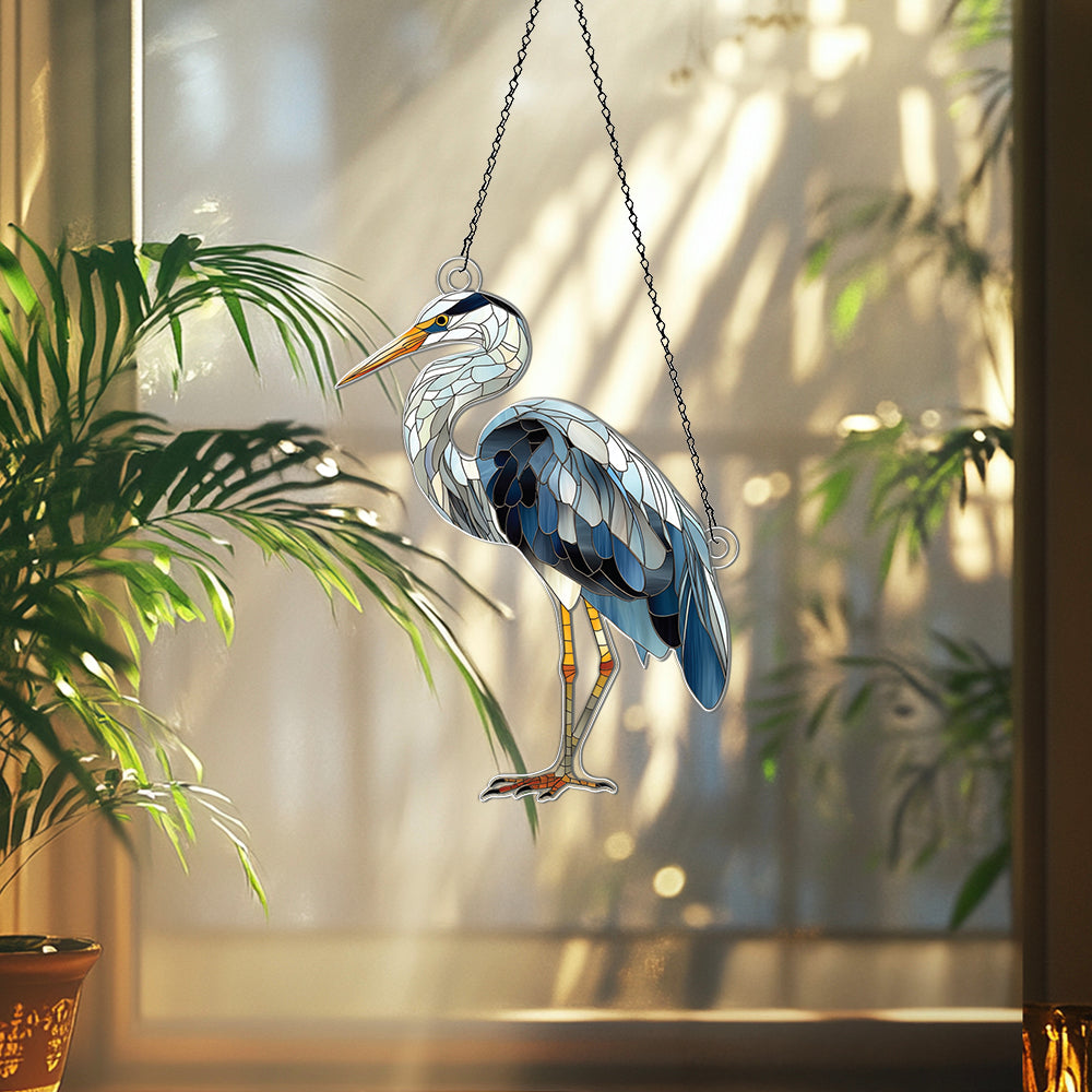 Personalized Heron acrylic Christmas ornament by Foswick