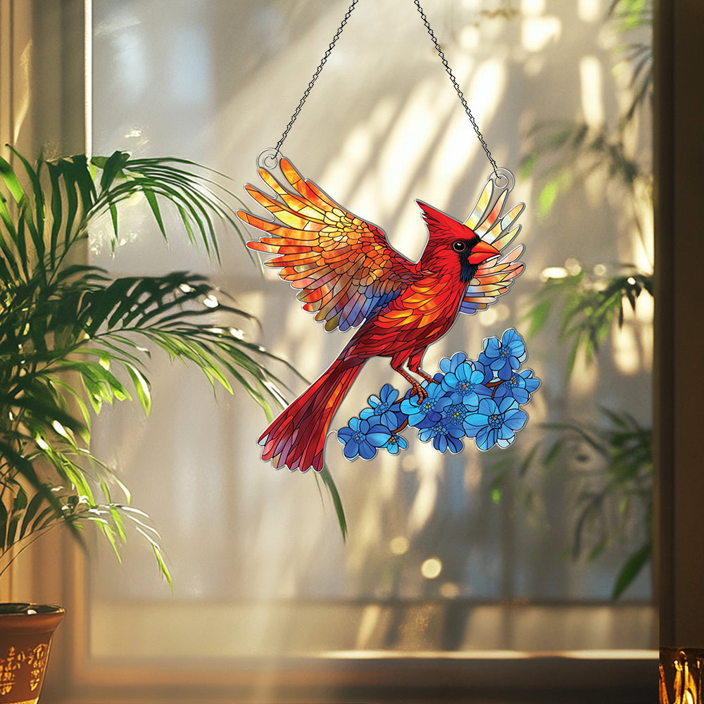 Personalized Cardinal acrylic Christmas ornament by Foswick