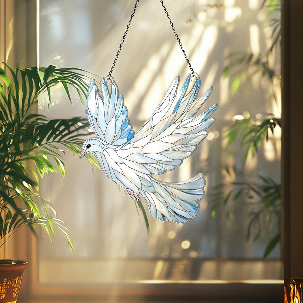 Personalized Dove acrylic Christmas ornament by Foswick