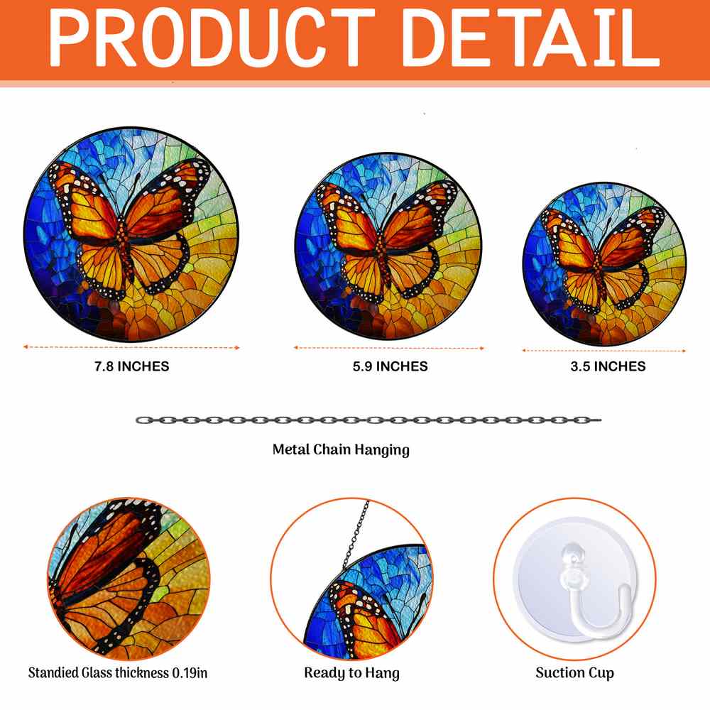 Personalized Monarch stained-glass-inspired suncatcher by Foswick