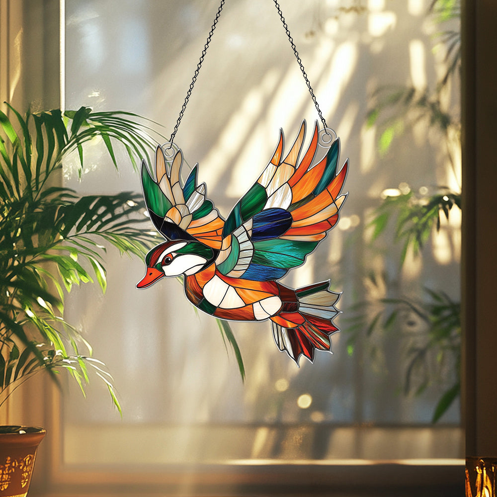 Personalized Mandarin Duck acrylic Christmas ornament by Foswick