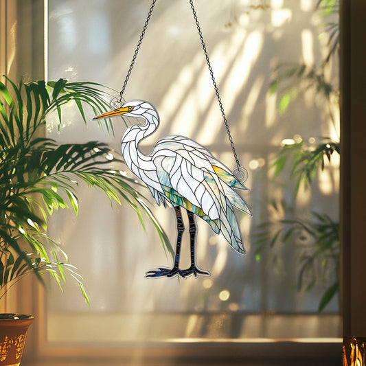 Personalized Egret acrylic Christmas ornament by Foswick