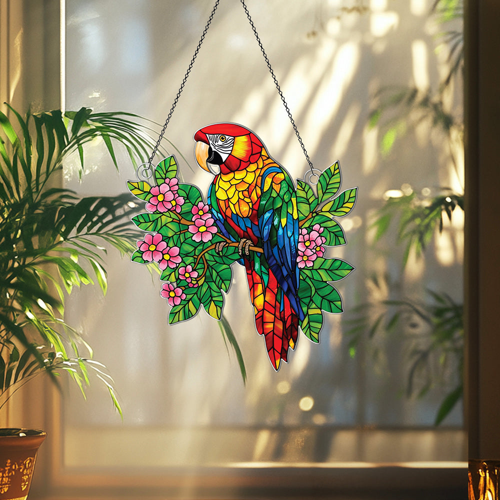 Personalized Macaw Parrot acrylic Christmas ornament by Foswick
